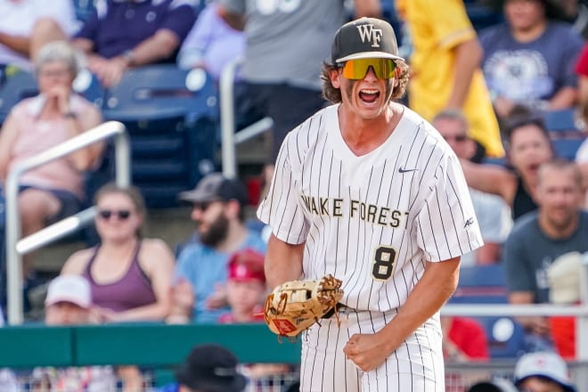 Wake Forest's Nick Kurtz is one of two captains this season, along with pitcher Josh Hartle. 