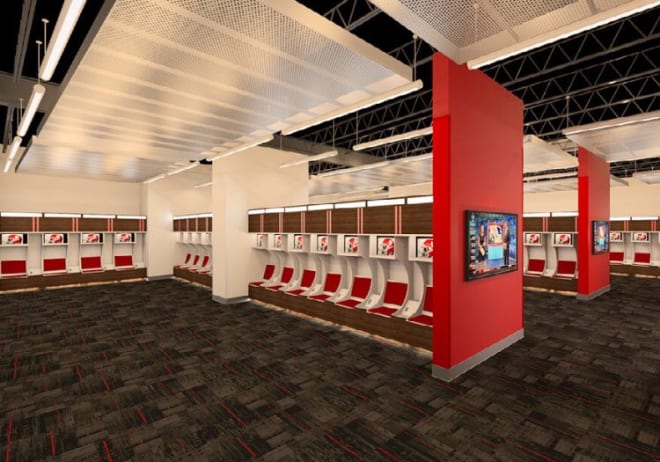 The $2 million Terry Tallen football complex will included a renovated Trent and Julie Green Locker Room. 