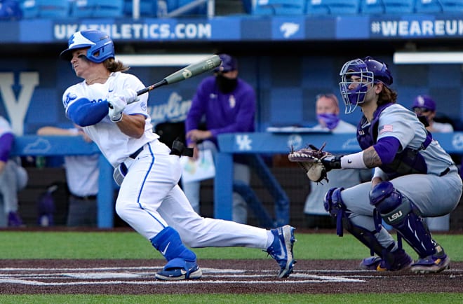 Austin Schultz had one of UK's three home runs in Sunday's game.