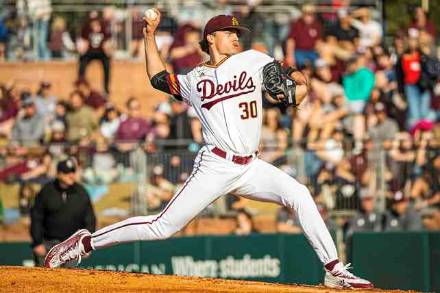 Khristian Curtis had eight K's, 4 hits, one walk, and one ER in six innings of work (ASU Baseball Photo)