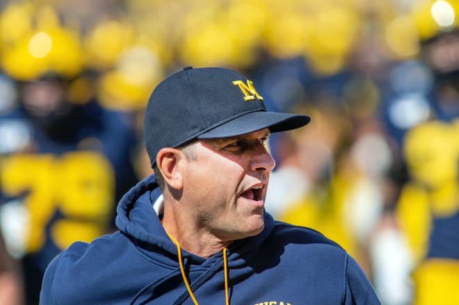 Michigan Wolverines football head coach Jim Harbaugh and his staff are in day three of spring football.