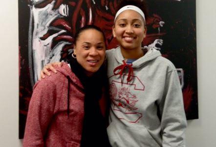 Victoria Patrick committed to head coach Dawn Staley Wednesday.