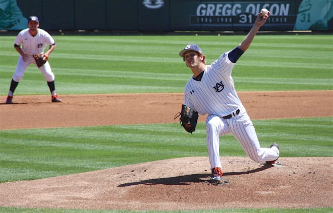 Andrew Mitchell pitched into the fifth inning for Auburn.