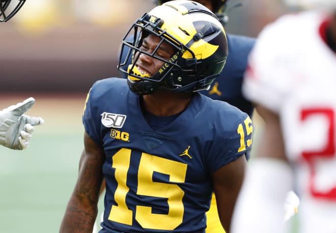 Michigan Wolverines football freshman receiver Giles Jackson scored his first career touchdown Saturday.