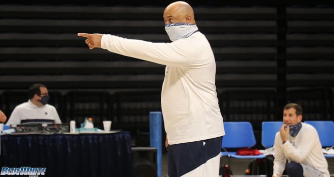 Penn State Nittany Lions coach Micah Shrewsberry took charge of the program's fifth official practice of the fall Tuesday. 
