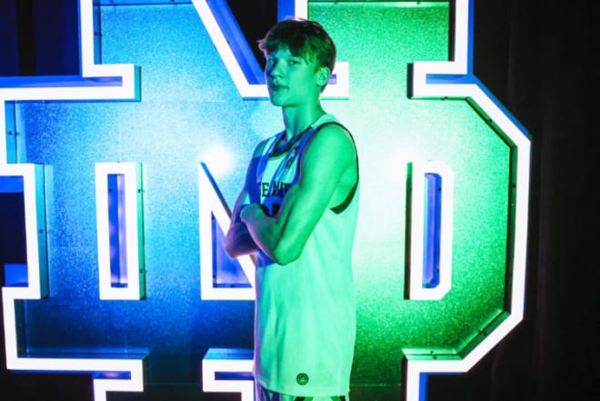 Notre Dame men's basketball hosted Braylon Mullins on an unofficial visit last Saturday. The 2025 shooting guard attends Greenfield (Ind.) Central.