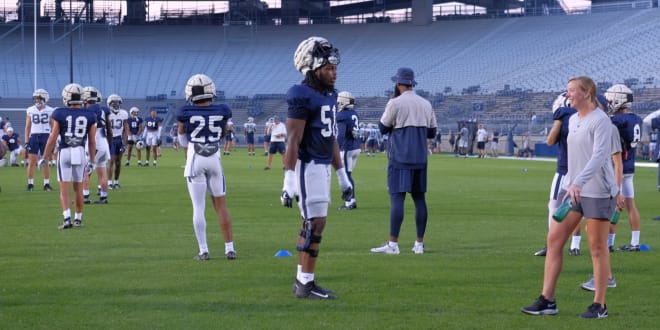 Penn State Nittany Lions football redshirt sophomore defensive tackle Hakeem Beamon at practice