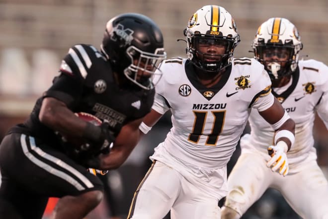 Sophomore Devin Nicholson will be back after starting all 10 games for Missouri at middle linebacker in 2020.