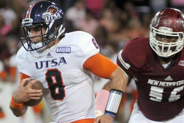 Eric Soza and the Roadrunners played the programs first ever conference game on Sept. 29, 2012 at New Mexico State in Las Cruces.