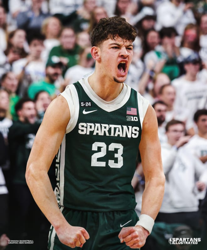 Photo illustration of Frankie Fidler in an MSU jersey (Ben Sonday/Spartans Illustrated)