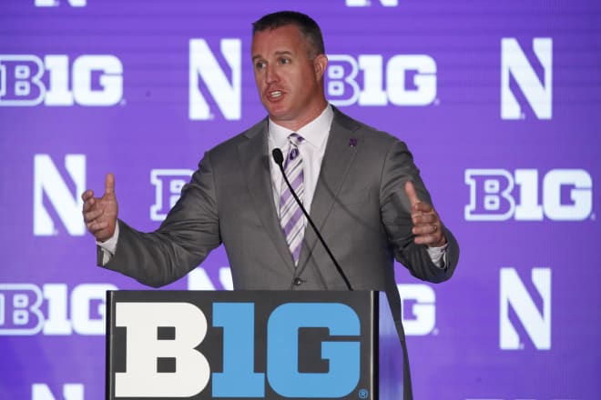 Northwestern head coach Pat Fitzgerald led the Wildcats to a Big Ten West title last season, but 2019 is not panning out as the program had hoped. (USA Today Images)