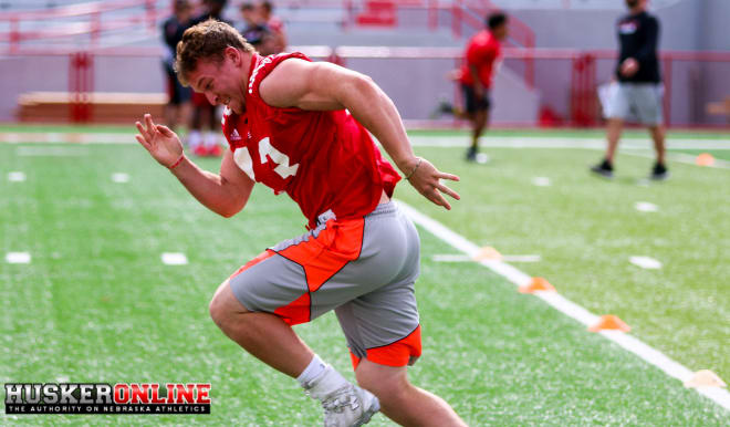 2018 Lincoln (Neb.) Pius X linebacker and running back Chris Cassidy was one of the most physically impressive prospects at NU's skills camp Friday.