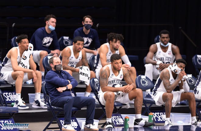 Penn State's bench late in its lopsided loss to Purdue. 