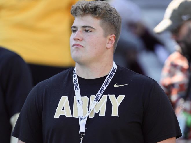 Rivals 3-Star DT and Army commit, Matt Gemma shown here during pre-game warmups