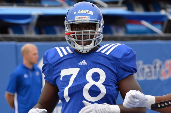 Adeniji taking reps with top group at OL - JayhawkSlant