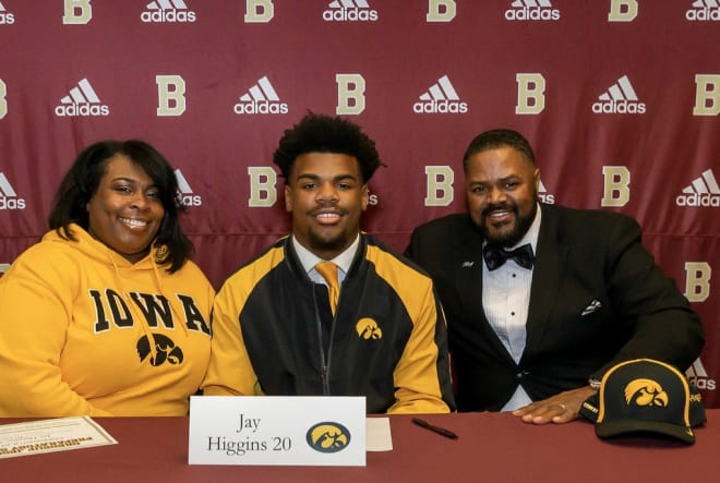 Jay Higgins and family on National Signing Day in December 2019.