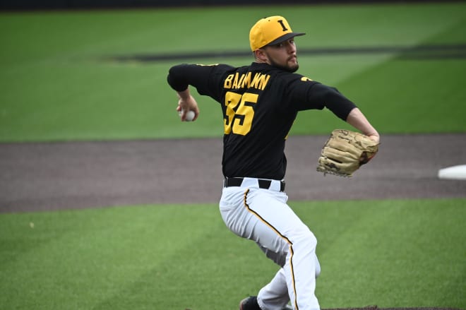 Iowa rode a strong start from Cam Baumann to an 11-3 victory over Michigan State. 