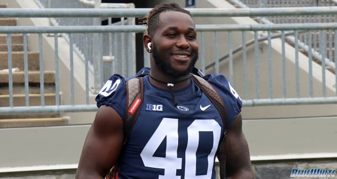 Penn State Nittany Lions football linebacker Jesse Luketa will be playing defensive end in camp. 