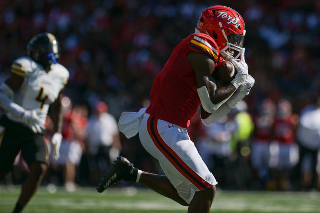 Corey Dyches (No. 2) had a career-high tying six catches for a career-high 108 yards and a score versus Towson. 