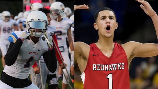 Suggs celebrating SMB Football first score. Jalen Suggs performing in front of sell out crowd at Target Center.