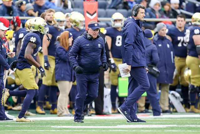 Mike Elston (right) has been on Brian Kelly's staff since 2004.