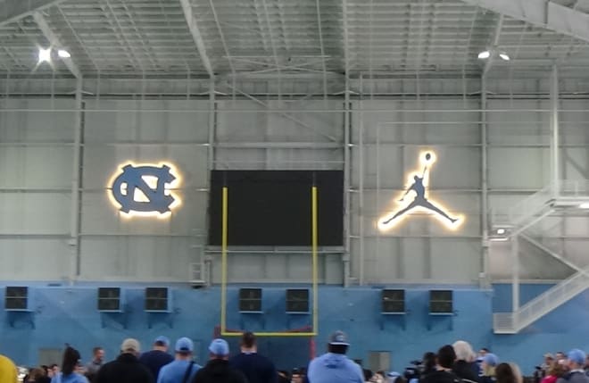 The Heels will spend a lot of mornings this fall in the new indoor facility. 