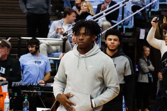 Running back Jordan Louie on his official visit to North Carolina. 