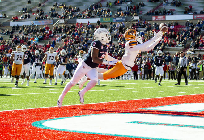 UTEP receiver Jacob Cowing finished the 2021 season ninth in receiving with 1,354 yards on 69 catches.