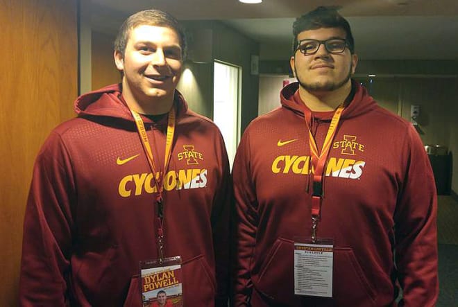 Dylan Powell (L) and Trystan Castillo (R) officially visited Iowa State this past weekend.