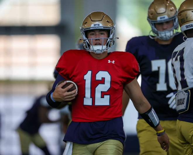 Notre Dame sophomore Tyler Buchner's 137th college snap will come in his first college start Saturday night in Columbus, Ohio.