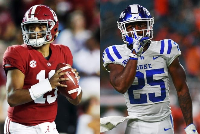 The Alabama Crimson Tide open as a 34 point favorite against the Duke Blue Devils | Getty Images 