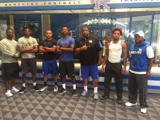 Bryant Koback (third from left) on an earlier unofficial visit to UK (from Twitter)