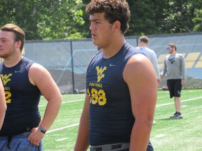 Merritt worked out both ways during the West Virginia camp.