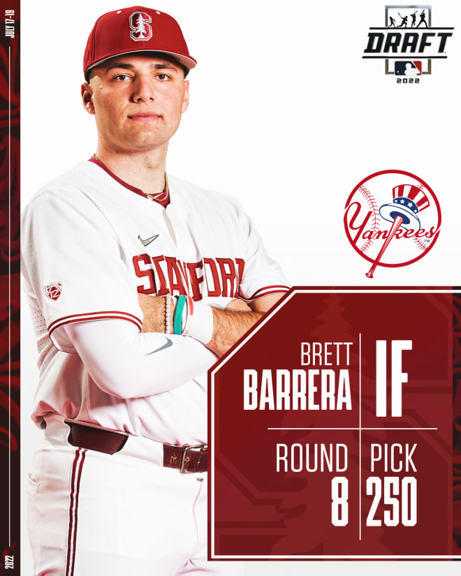 Stanford Baseball: Brett Barrera goes #250 overall to New York Yankees