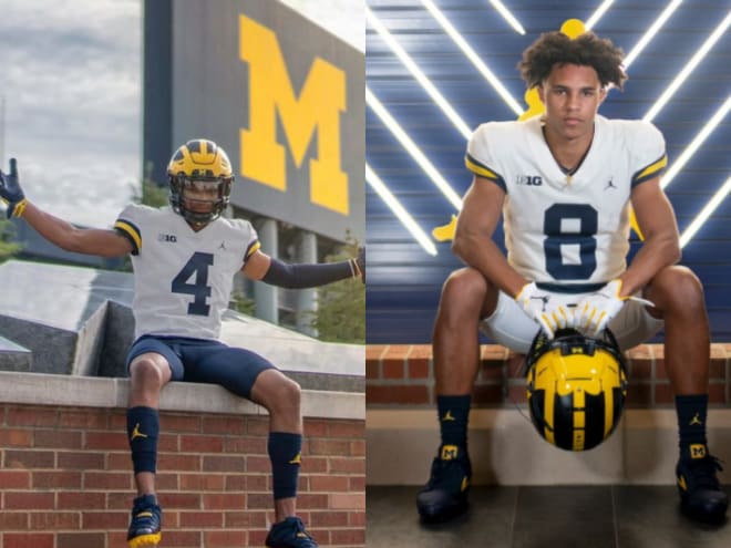 Michigan Wolverines football has two top-100 commits in five-star cornerback Will Johnson (left) and four-star wide receiver Tyler Morris.