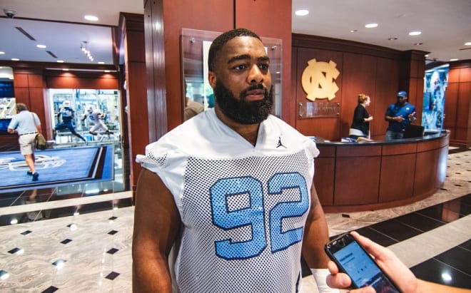 Practice No. 8 of fall camp was actually a scrimmage at Kenan Stadium, and THI was there afterward to see how it went.
