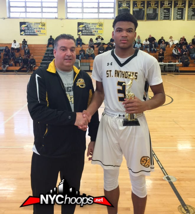 Uniondale coach Tom Diana with Andre Snoddy