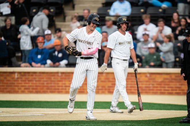 Brock Wilken, left, is Wake Forest's all-time home run leader. 