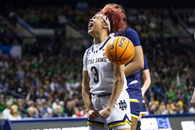 Hannah Hidalgo and Notre Dame take on Texas in women's basketball, Dec. 5 in South Bend, as part of the SEC/ACC Challenge.
