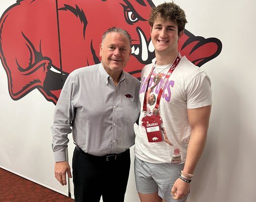 Carson Dean visited Arkansas over the weekend for Junior Day.