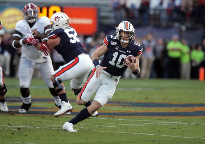 Nix (10) has proven to be an effective weapon running the football in Auburn's offense.
