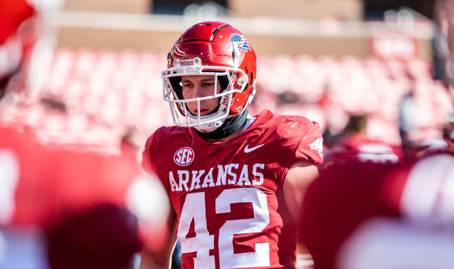 Former Arkansas linebacker Drew Sanders was drafted by the Denver Broncos in the third round of the 2023 NFL Draft.
