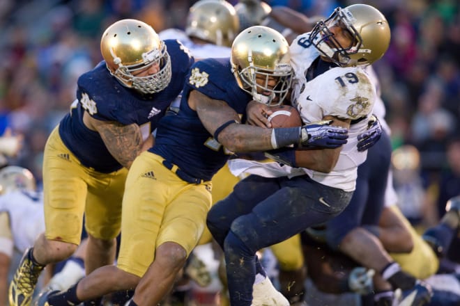Will the Notre Dame-Navy game be played on time Labor Day weekend, or does a delay-of-game await?