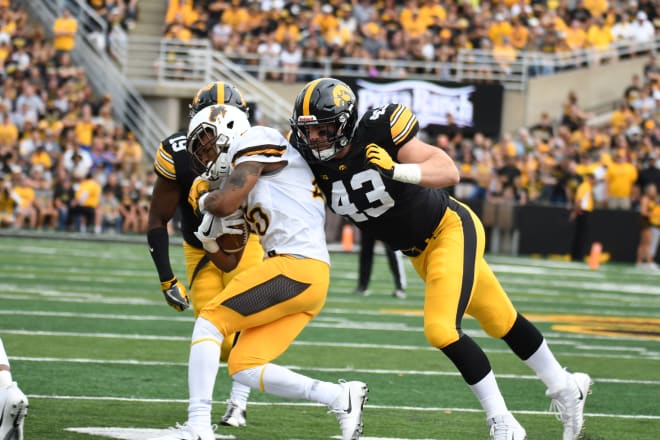 "The Outlaw" Josey Jewell led the Iowa defense and was all over the field.