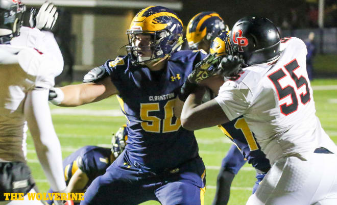 Clarkston (Mich.) High offensive lineman and Notre Dame target Rocco Spindler