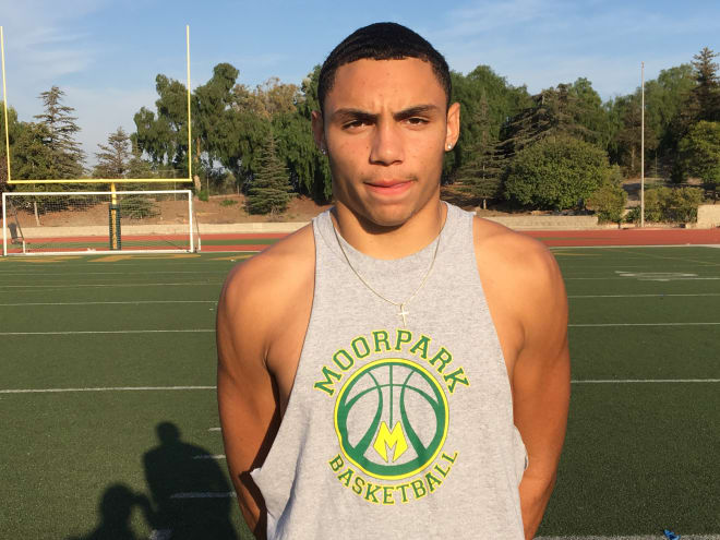 USC two-sport commit Drake London after practice last week at Moorpark High School.