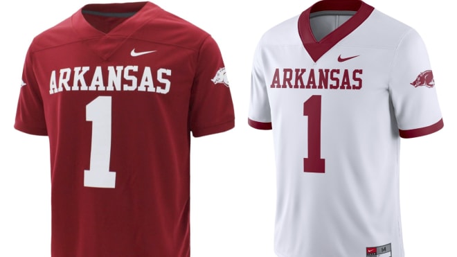 Arkansas *old* replica jerseys via the official team shop (shop.arkansasrazorbacks.com)