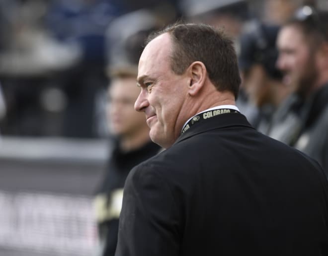 Colorado AD Rick George attends a football game between CU and WSU on Nov. 10, 2018