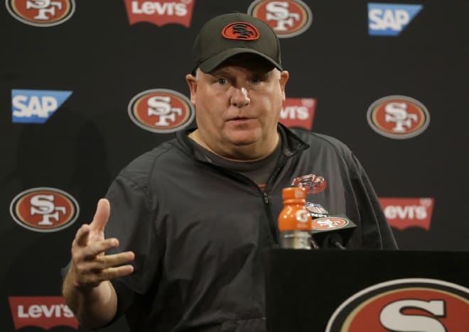 San Francisco 49ers head coach Chip Kelly speaks at a news conference after an NFL football game against the Tampa Bay Buccaneers in Santa Clara, Calif., Sunday, Oct. 23, 2016.