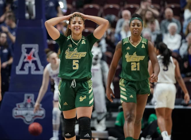 Sophomore guard Elena Tsineke (No. 5) led South Florida this season averaging 13.2 points per game. 